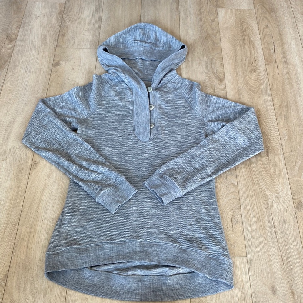 Icebreaker Heathered Light Gray Hooded Pullover Sweatshirt